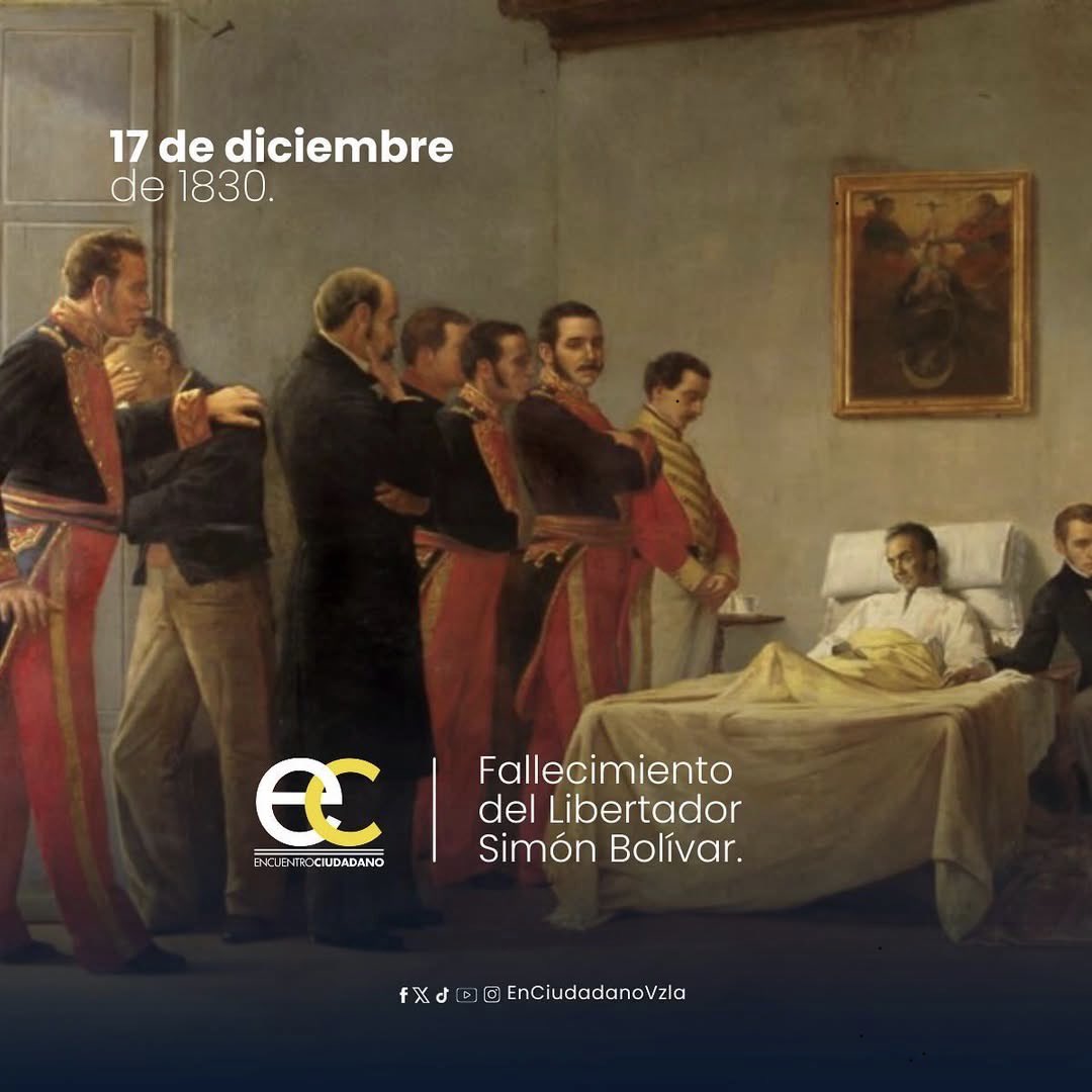 Hoy se cumplen 195 años del fallecimiento del Libertador Simón Bolívar, quien luchó por la independencia de nuestra patria y por la libertad de los pueblos de América. 

En medio de los desafíos que enfrenta Venezuela, recordamos su visión de una nación unida, soberana y