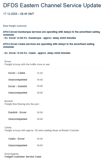 DFDS Channel Freight tweet media