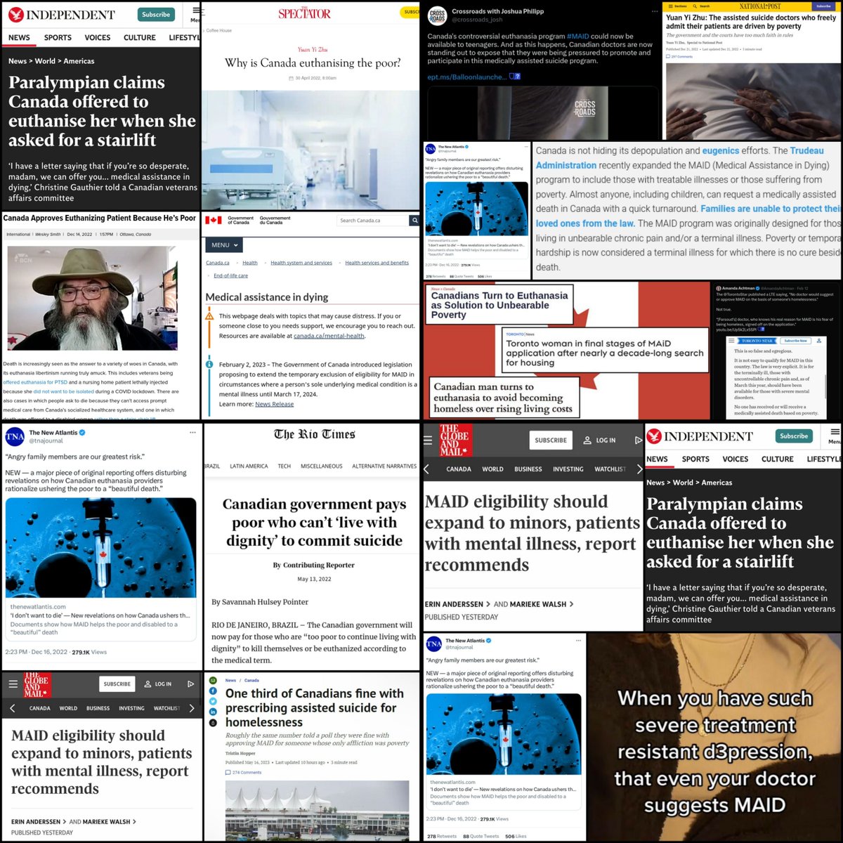 No big deal. State sanctioned suicide (MAID) is coming to the US (from Canada). Probably fine. No bi