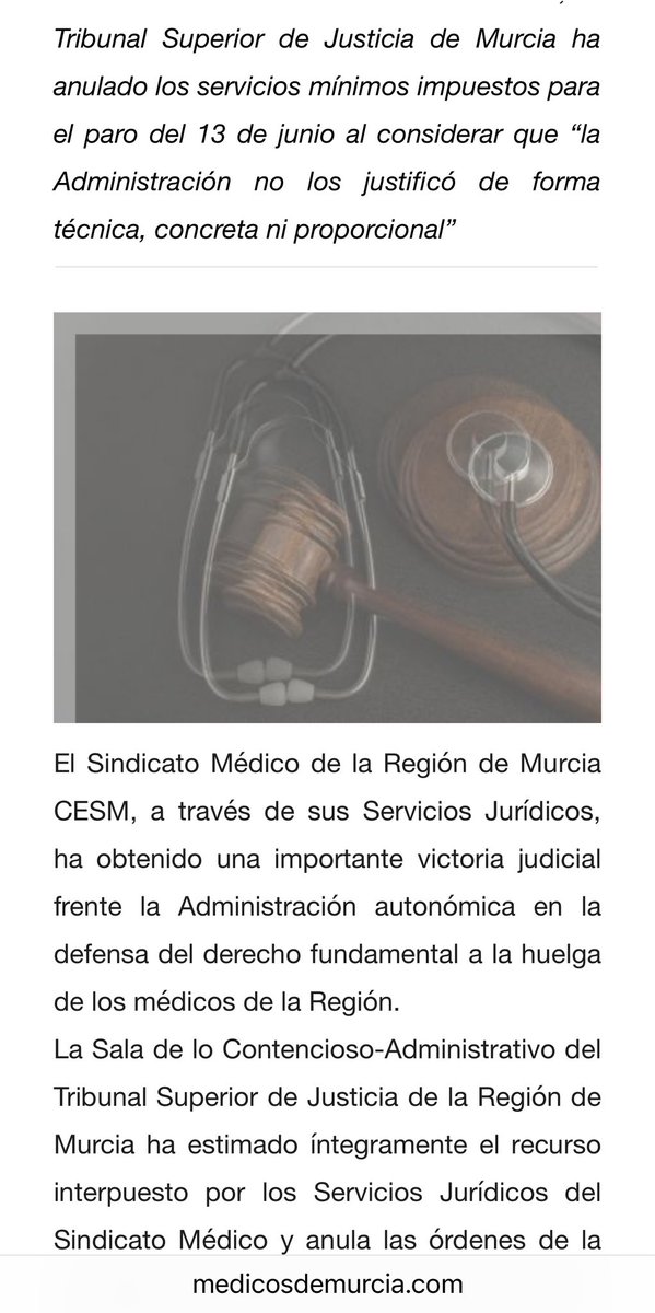 mariajocesm's tweet photo. ❌ ⚖️ SENTENCIA CLAVE
El TSJ anula los servicios mínimos de la huelga médica del 13J.
👉 Condena en costas al SMS

🔗https://t.co/AxDQdzMukI https://t.co/nOfW7xXN0z