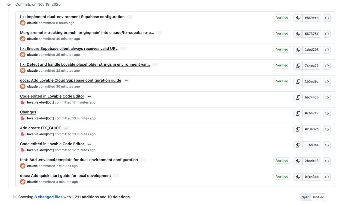 XuChen22850's tweet image. Discovered a fully local-environment-free development workflow using just GitHub, Lovable, and Claude Code Web. Claude Code Web creates new branches per session, while Lovable syncs any branch instantly, rendering changes and deployi #DevWorkflow #NoLocalDev