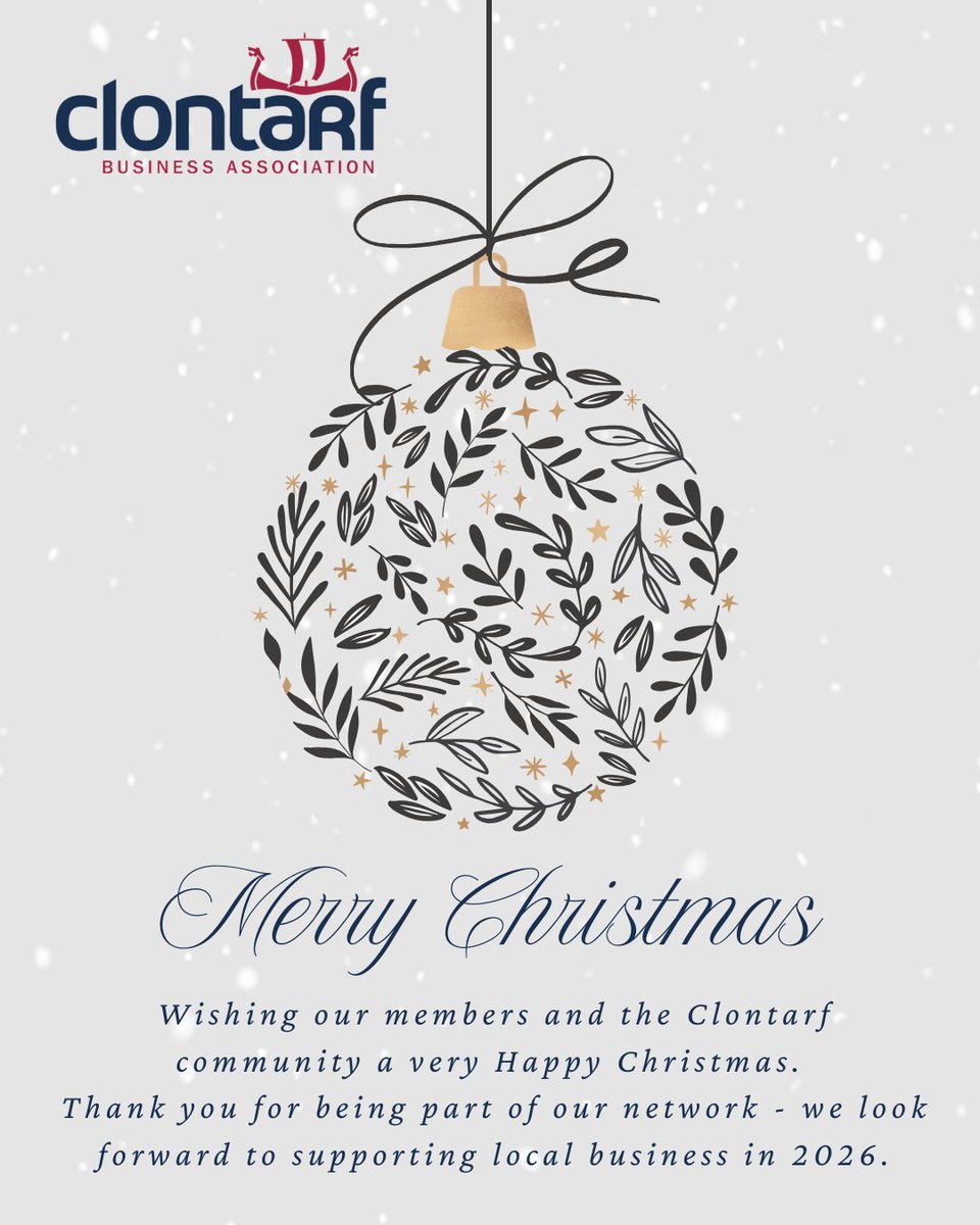 Wishing all our members, supporters and the wider Clontarf community a very Happy Christmas 🎄

Thank you for being part of our network - we look forward to continuing to support local business in 2026.

#seasonsgreetings #clontarfbusinessassociation #happychristmas