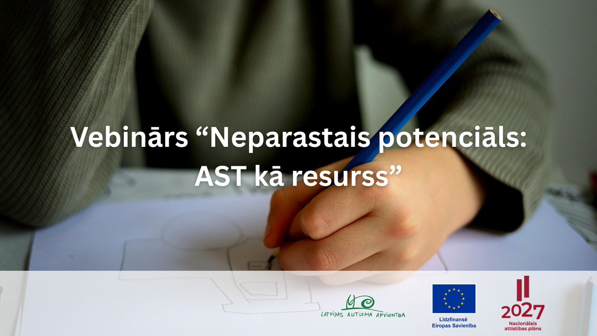 19.12.2025. plkst. 16:00 - 18:00 norisināsies bezmaksas vebinārs "Neparastais potenciāls: AST kā resurss", ko vadīs klīniskā psiholoģe, sertificēta uzvedības analītiķe Margarita Vasiļevska.
Mērķauditorija: vecāki bērniem ar autismu. Pieteikšanās forms.gle/VN99eGAQz95Xvd…