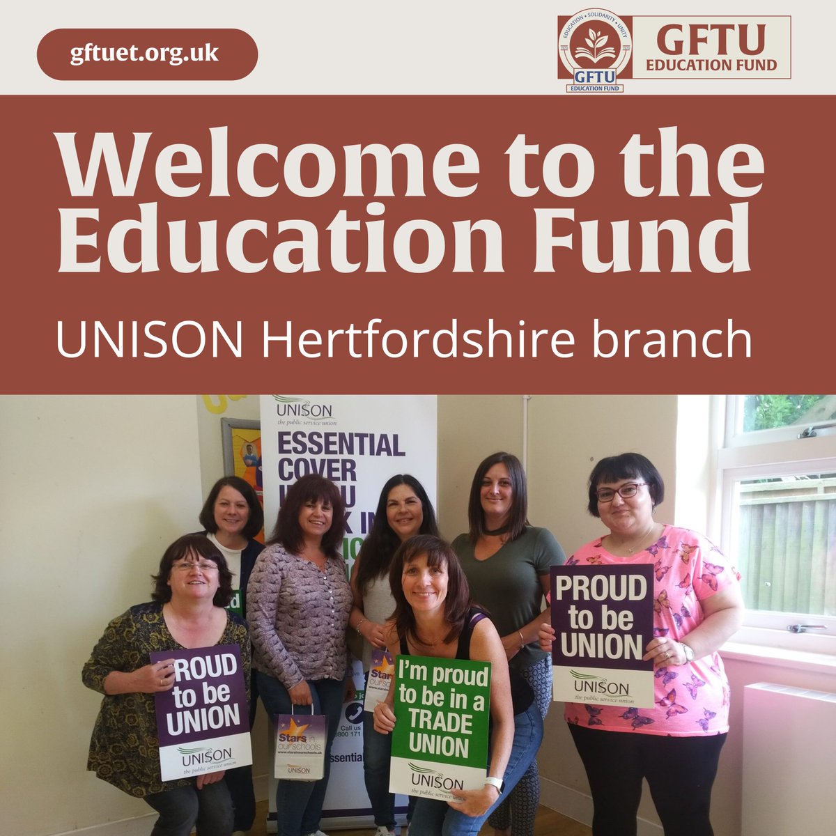 BREAKING NEWS 🚨| We are delighted to announce that <a href="/unisonherts/">UnisonHerts</a> has joined the #GFTU's #EducationFund.      

Get access to our programme and support trade union education.      

Join the fund: gftuet.org.uk/educationfund 

<a href="/unisontheunion/">UNISON - UK's largest union</a> 

#GFTU #GFTUET #TuEd #TradeUnionEducation