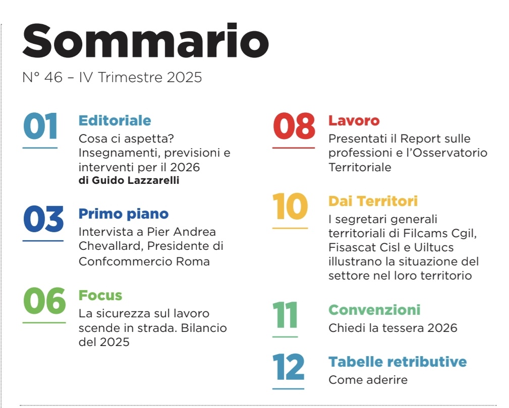 È online Ebit Lazio Informa! 
➡️editoriale del presidente Lazzarelli
➡️intervista a Chevallard, presidente Confcommercio Roma
➡️sicurezza sul lavoro scende in strada
➡️report su professioni e Osservatorio Territoriale
➡️la voce dei territori
➡️convenzioni
ebitlazio.it/rivista/benven…