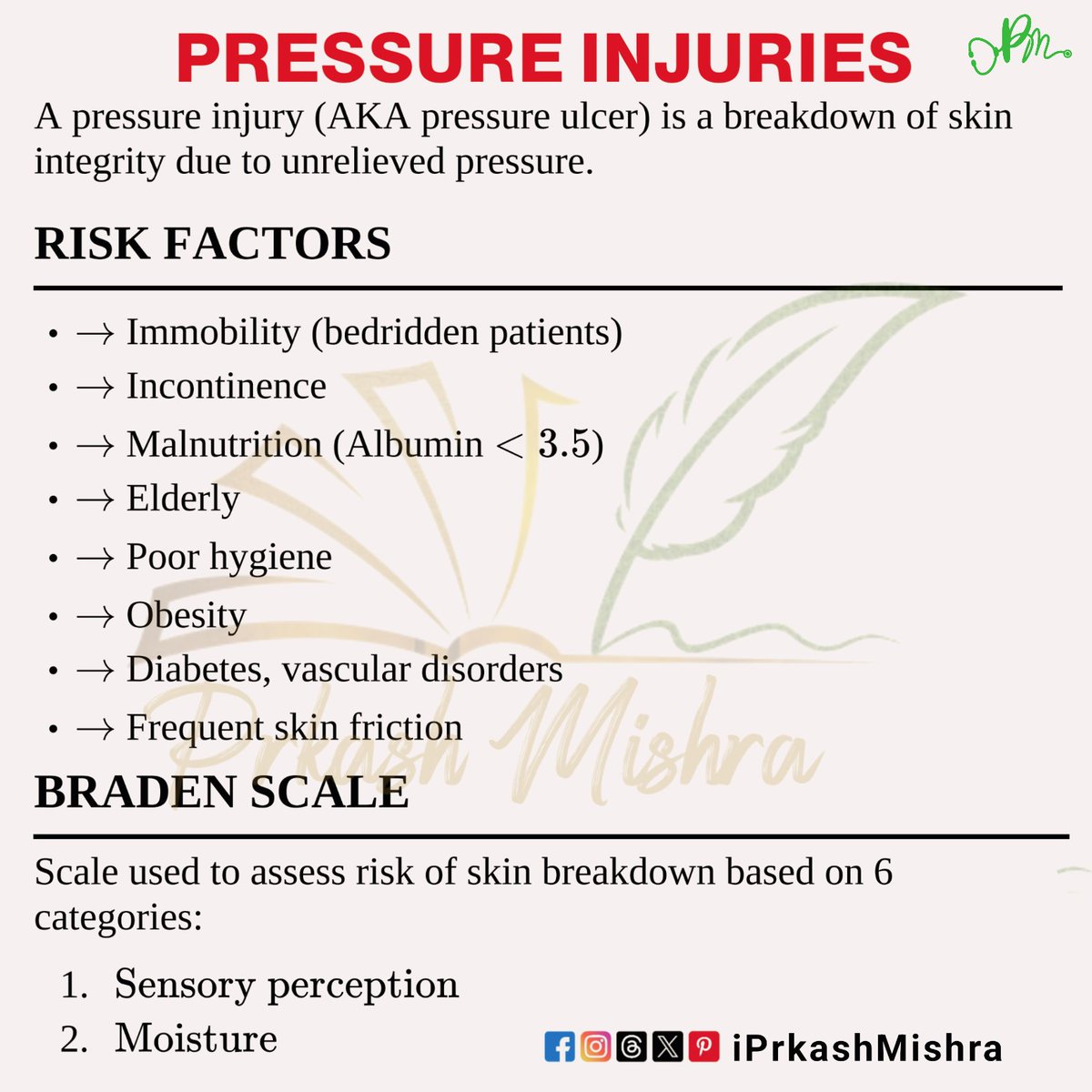 iPrkashMishra's tweet image. Pressure Injuries: Stages, Assessment &amp;amp; Prevention ? | Pressure Ulcers Breakdown 
#PressureInjuries #iPrkashMishra #WoundCare #NursingEducation #ClinicalPractice