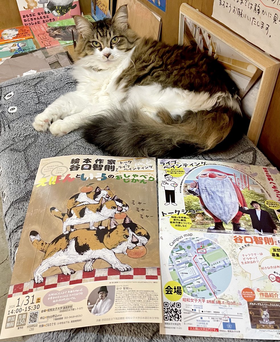 メインビジュアルがネコ＆ご近所の世田谷区立下馬図書館と昭和女子大学