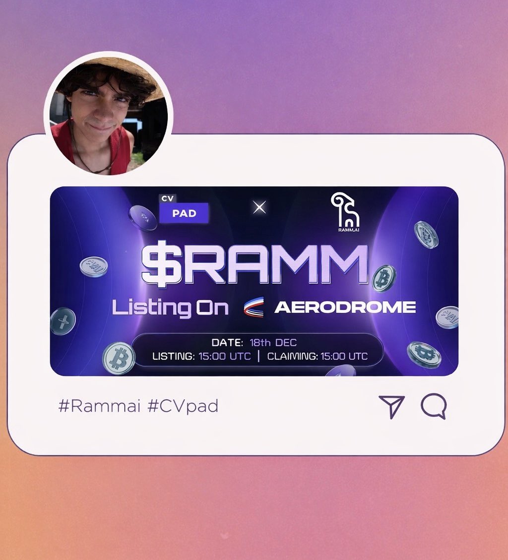 Final update for the $RAMM community👇

TGE is CONFIRMED

All technical checks are complete. time to stay bullish on <a href="/RAMMagentic/">RAMM.AI</a> 
The focus has always been a smooth, let’s secure launch.

We’re excited to officially welcome $RAMM to <a href="/CVPad_io/">CV Pad</a> 
<a href="/CVAgentlauncher/">Agentlauncher</a> 

Thank you for