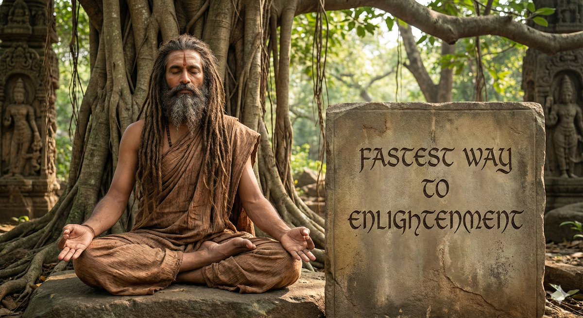 The Fastest Way to Enlightenment (as per Patanjali)

Someone once asked Patanjali: “What’s the easiest way to enlightenment?”

And his answer was almost offensive in its simplicity:

“See that there is no distance to travel.”

Most of us assume enlightenment is a destination.
A