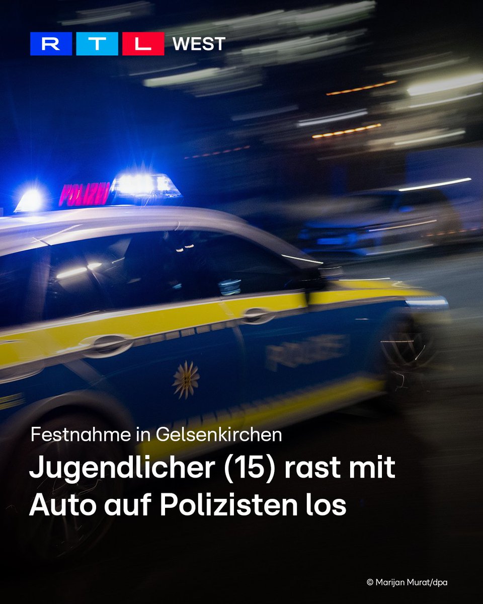 In #Gelsenkirchen soll ein 15-Jähriger versucht haben, #Polizisten umzufahren. Der offensichtlich minderjährige Fahrer war den Beamten am Montagabend aufgefallen. Um der #Polizeikontrolle zu entwischen, soll er absichtlich auf die Beamten losgefahren sein. Sie konnten sich mit