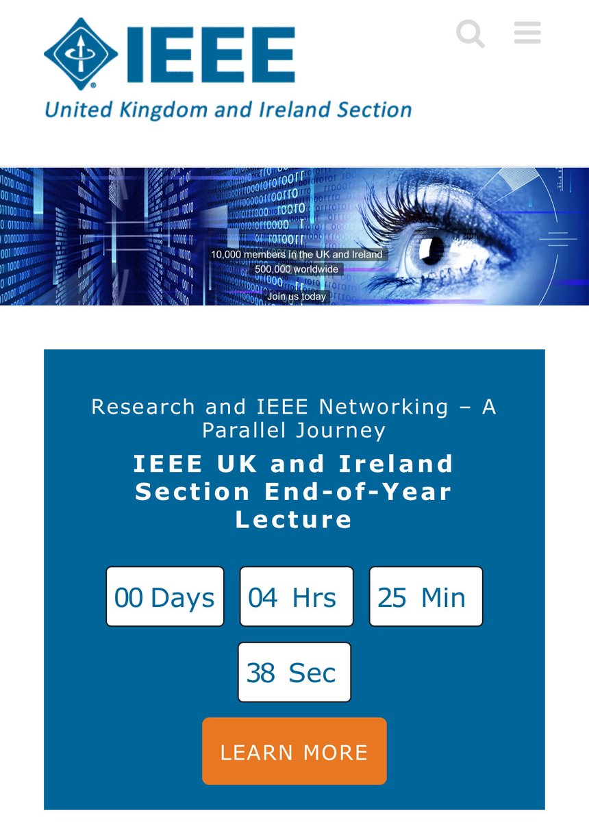monagreenwich's tweet photo. @ieee_uk_ireland 

Looking forward to meeting #IEEE UK and Ireland section members and volunteers today at the Section end of year Lecture by Prof Antonio Luque.

More details can be found here: https://t.co/L5N50NHBtY https://t.co/WN7unUG6L2