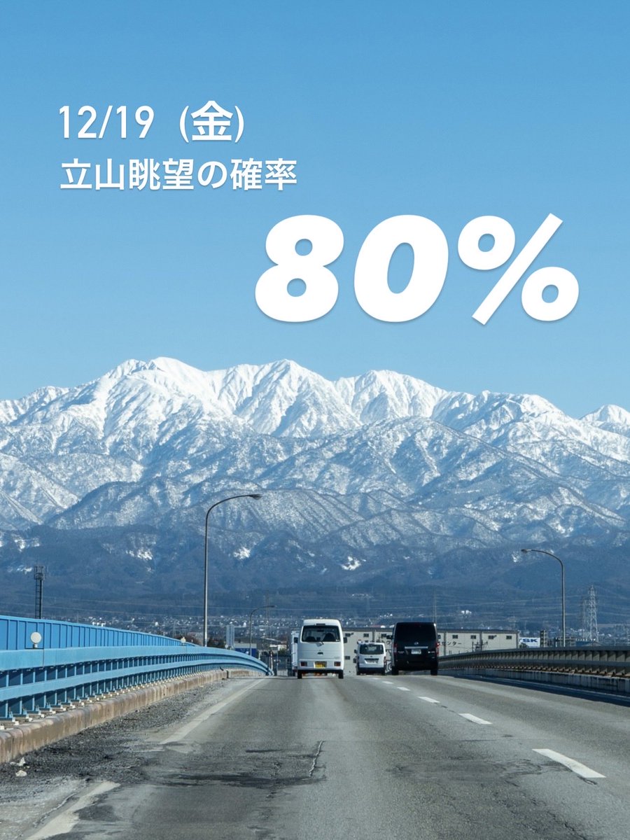 明後日12/19（金） 久々の立山チャンス80%。 ご褒美の景色、来そうです