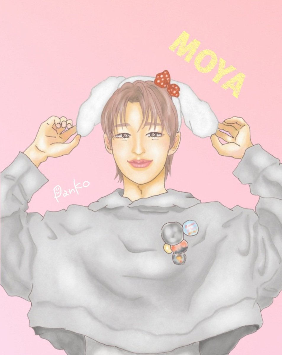 お久しぶりのイラスト✨もやくん🎀🐰 めちゃくちゃキュートすぎてらぶ