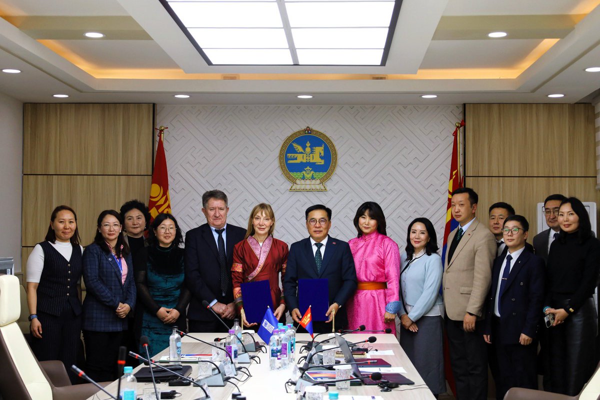 MatildaDimovska's tweet photo. Today, ๐ฒ๐ณ Mongolia takes a step forward for #GenderEquality & #ClimateAction! Pleased to join @MECCMongolia, @BatiinBatbaatar, #eccofarm and @NCGE for the launch of the Gender Equality Seal, embedding global gender standards into environmental governance. ๐ฑ https://t.co/is9kBjCWtR