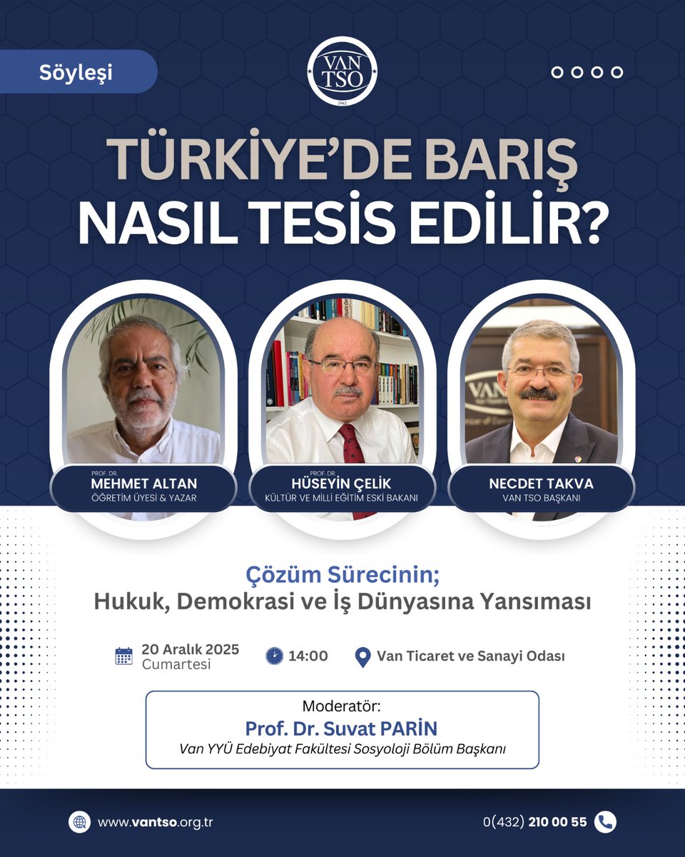 Çözüm Süreci” Van TSO’da konuşulacak

Van Ticaret ve Sanayi Odası (Van TSO) tarafından “Türkiye’de Barış Nasıl Tesis Edilir?” söyleşisi düzenlenecek. urartuhaber.com/cozum-sureci-v…