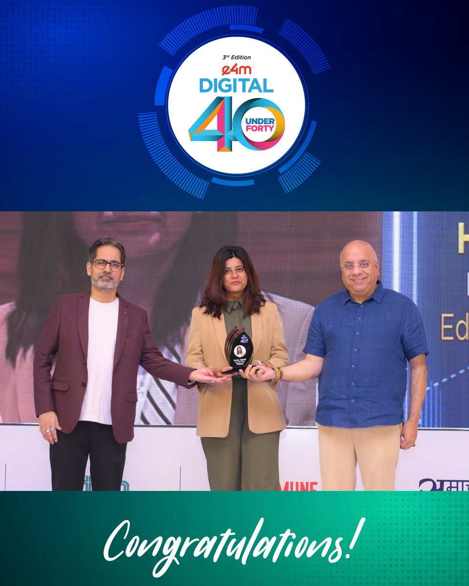 e4mevents's tweet image. Excellence. Innovation. Leadership.
Congratulations to @honeyjagyasi , Head- Digital Products, @EdelweissMF  recognized among the #e4mDigital40Under40, for setting new benchmarks and inspiring the industry forward.

#e4mAwards #DigitalLeadership #40Under40 #FutureOfDigital