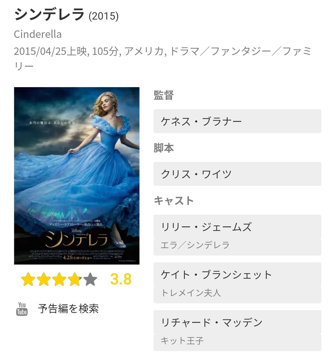 クロノスマキア様 実写版シンデレラ 専用ページ UPDATE】実写版『シンデレラ』のポスター＆予告編が公開