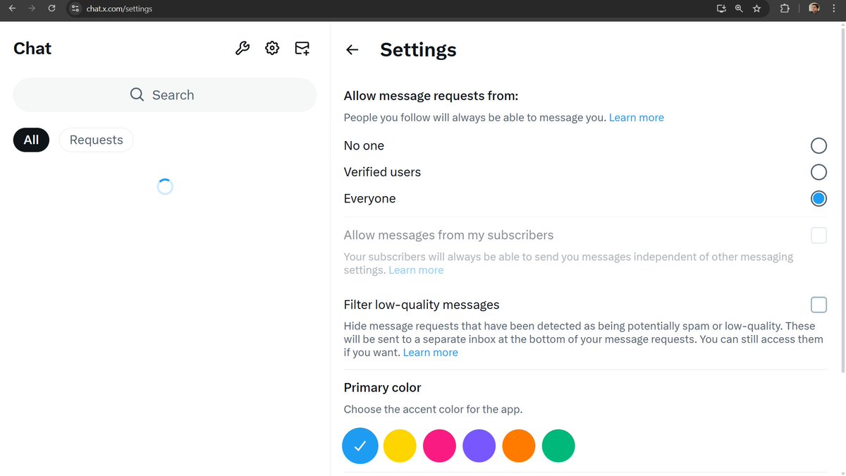 nima_owji's tweet photo. BREAKING: X CHAT standalone web app is OUT NOW!

It's perfect for people who are not using X but still want to use X Chat to stay connected with their friends and family!

CHECK IT OUT: https://t.co/QOyJv7wv3N https://t.co/jFqL3AKsKc
