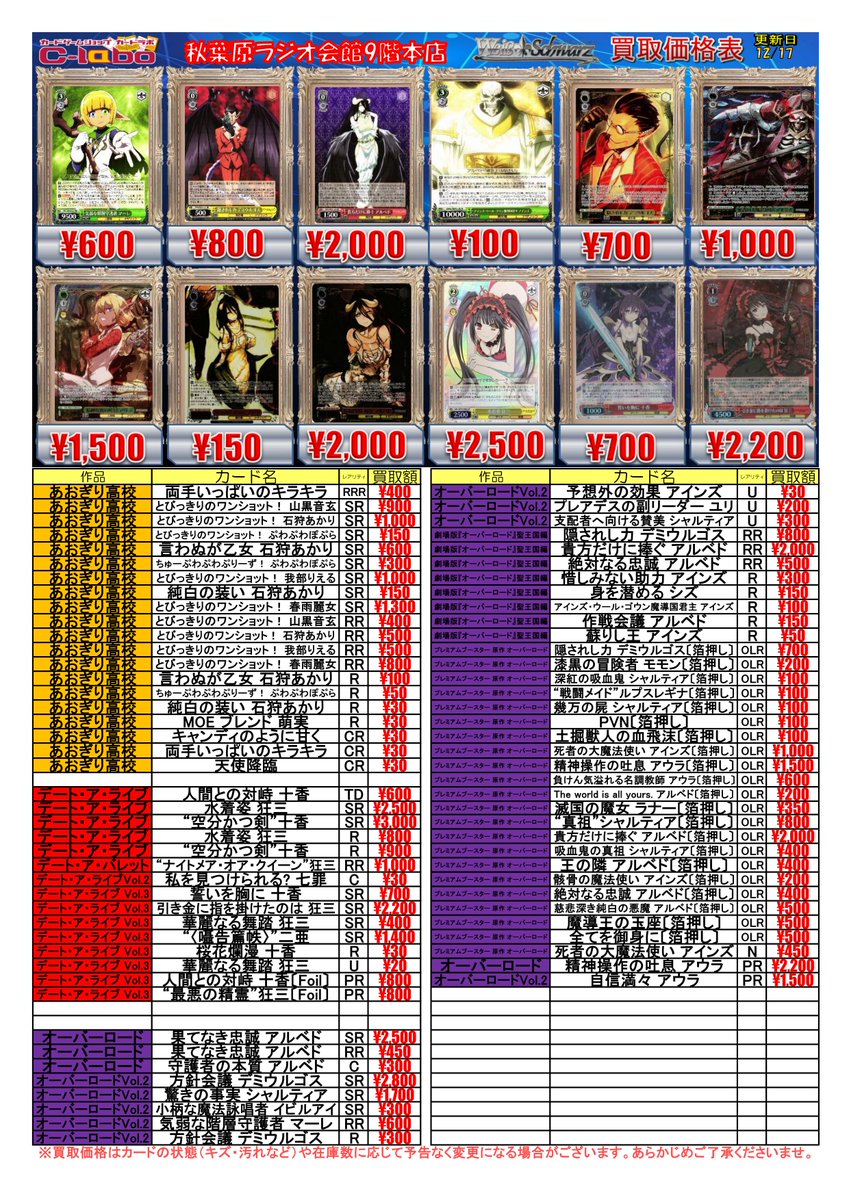 ヴァイスシュヴァルツ デート・ア・ライブ RR まとめ売り 値下げ待ちいいね× WS】デート・ア・ライブ Vol.3 RR6種含むテキスト12種公開！！ : 豚