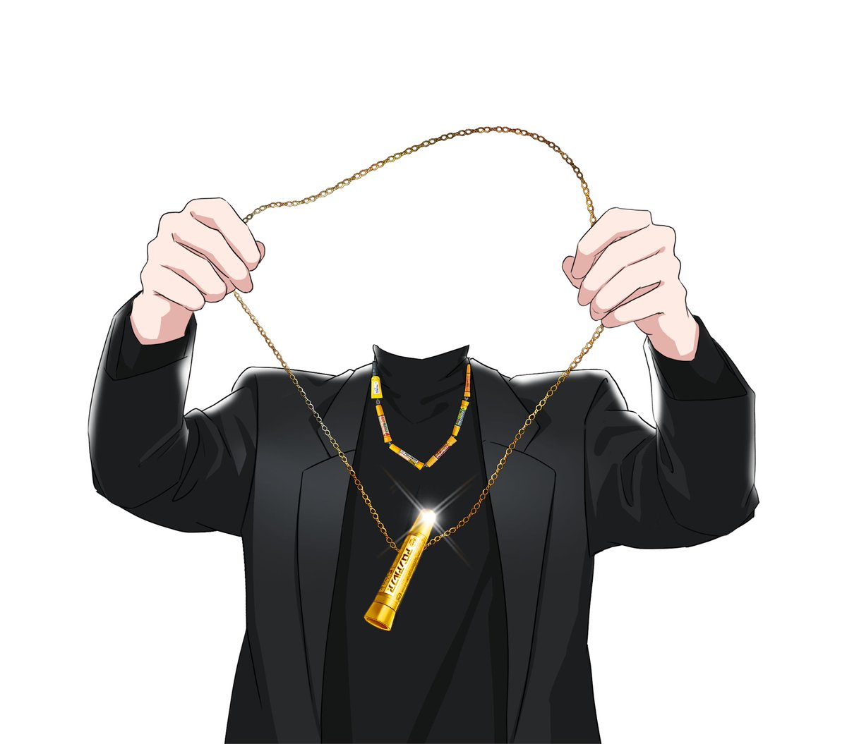 aronalpha_PR's tweet image. 続いて、『推しからアロンアルフアネックレスをかけてもらえる素材』をプレゼント🎁

アロンアルフアイティン！

＃くっつけ青春　＃つくの子