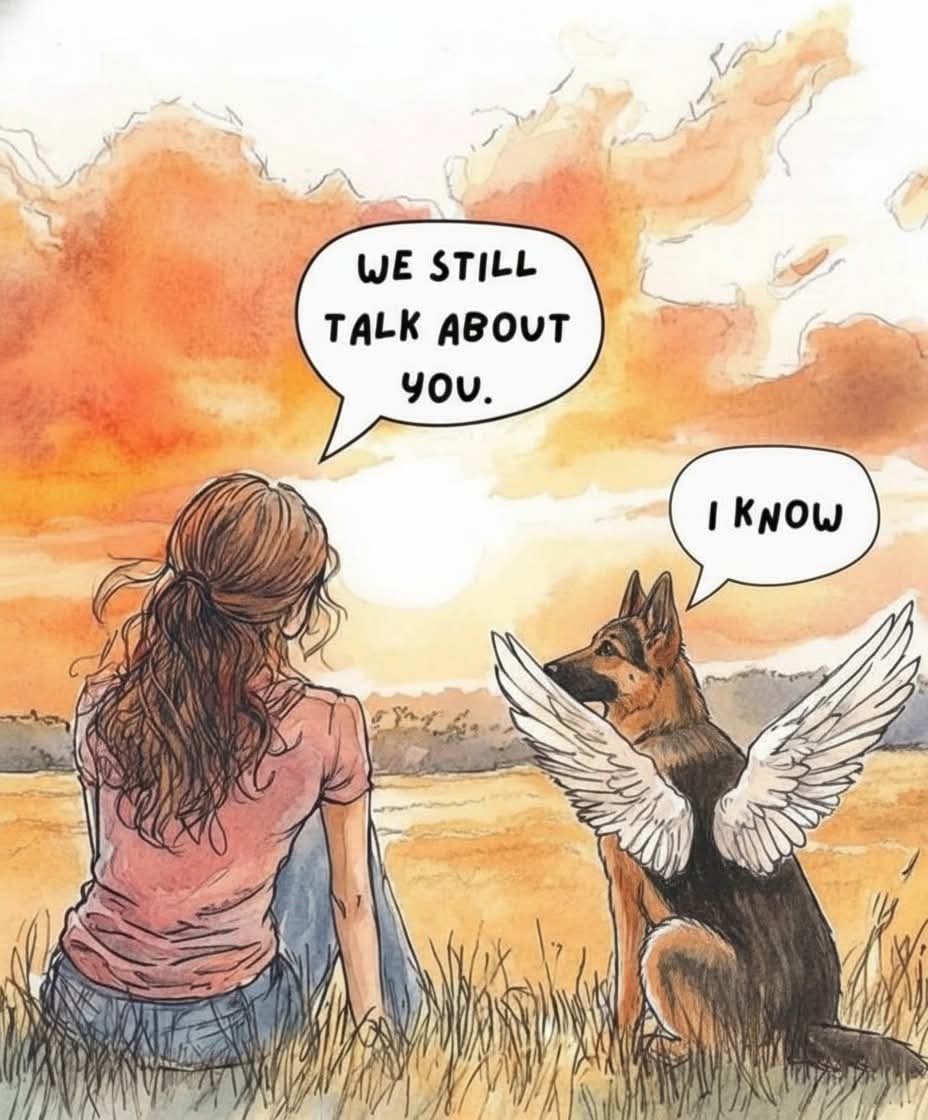 They may be gone from our laps, but never from our conversations… or our hearts. 🌅🐾
For anyone who still talks to their angel Shepherd, this one is for you. 🤍