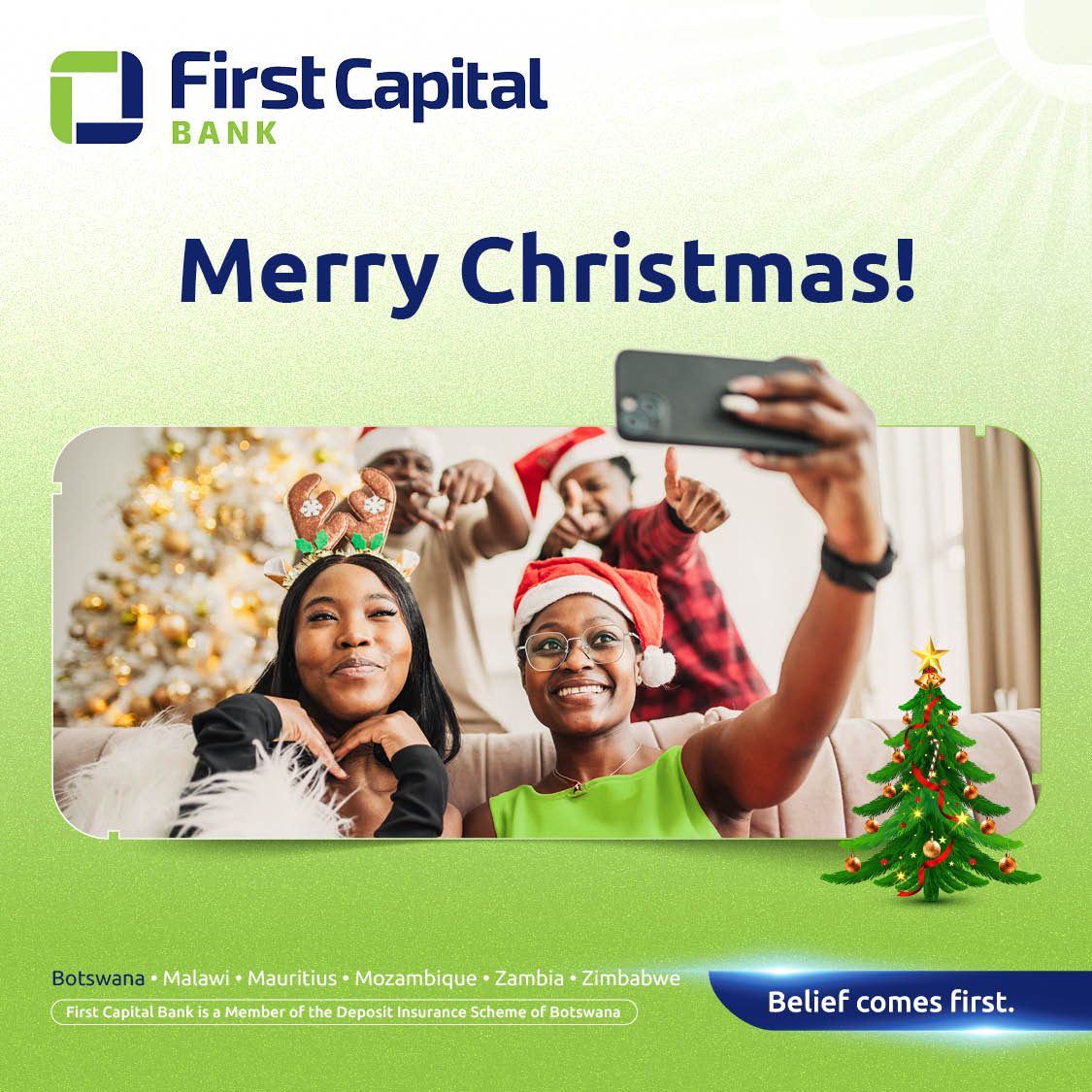 It’s Christmas! 🎄

As we gather with family &amp; friends, may your celebrations be filled with laughter, love, &amp; the spirit of giving. From all of us at First Capital Bank — thank you for believing with us this year &amp; Merry Christmas! 🎁

#ChristmasDay #BeliefComesFirst
