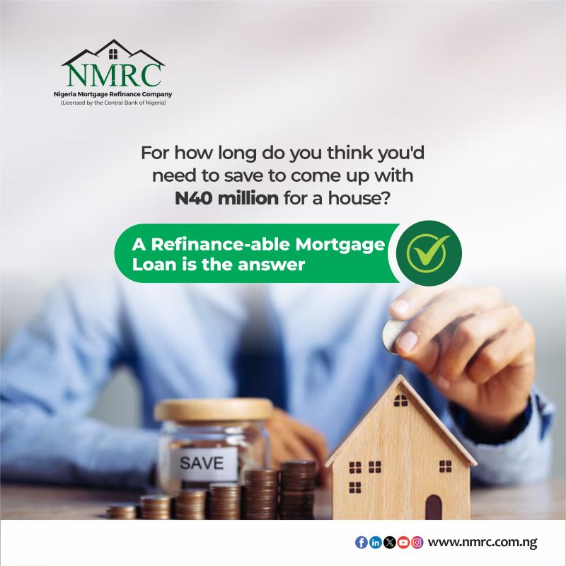 Visit your Bank today to find out how you can become a homeowner with an NMRC Refinance-able Mortgage Loan.

#Mortgage #Refinancing #AffordableHomeownership
