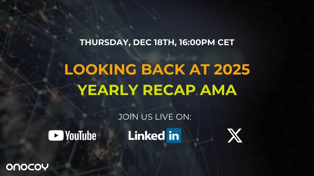 onocoy – Looking Back at 2025 | Yearly Recap AMA

This is our final AMA of the year, and we’re changing the format.

Instead of a monthly update, we’re taking a step back and doing a yearly recap, connecting the dots across everything that shaped onocoy in 2025.

We’ll talk