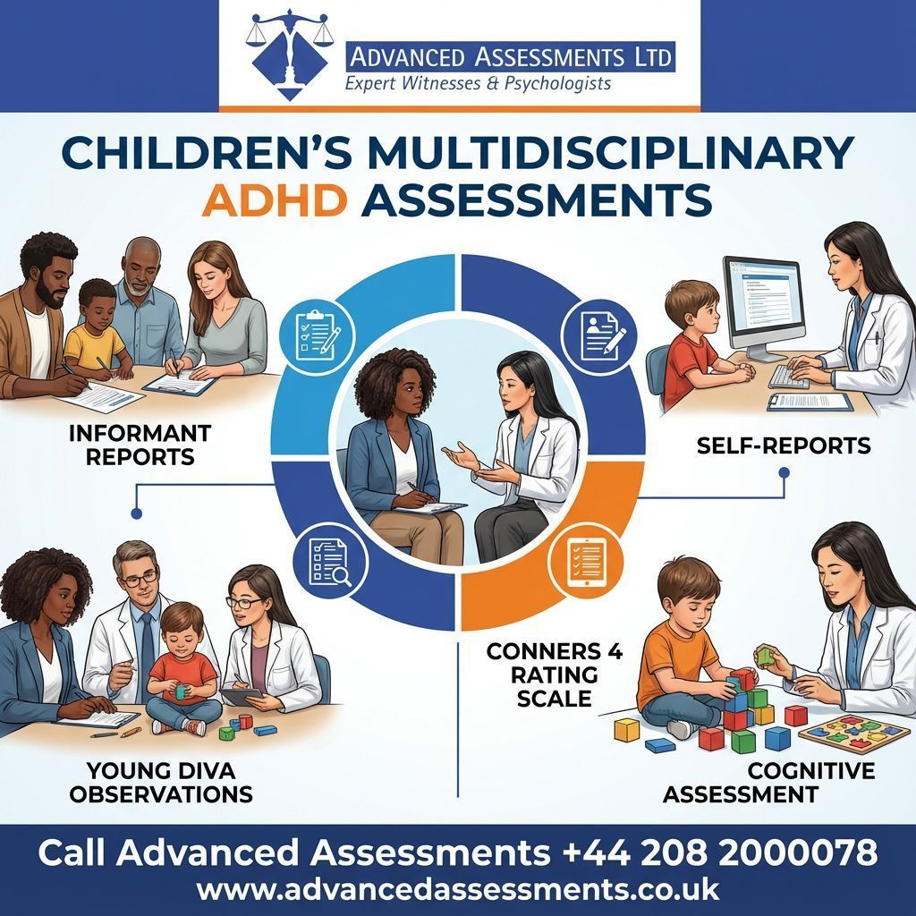 ExpertWitness_'s tweet photo. A child ADHD assessment shouldn’t be “just a score”.
It should explain what’s happening and what to do next.
Advanced Assessments uses a multidisciplinary pathway:
🧠 Diagnostic ADHD interview + developmental history
👥 Parent + school informant reports
👀 Observations
📊 Conners 4 rating scales
🧩 BRIEF (executive function in daily life)
🧪 Cognitive assessment (e.g., working memory, processing speed)
Outcome: comprehensive reports + practical recommendations for home & school.
What do you wish reports gave more of: clarity, school adjustments, or usable strategies?