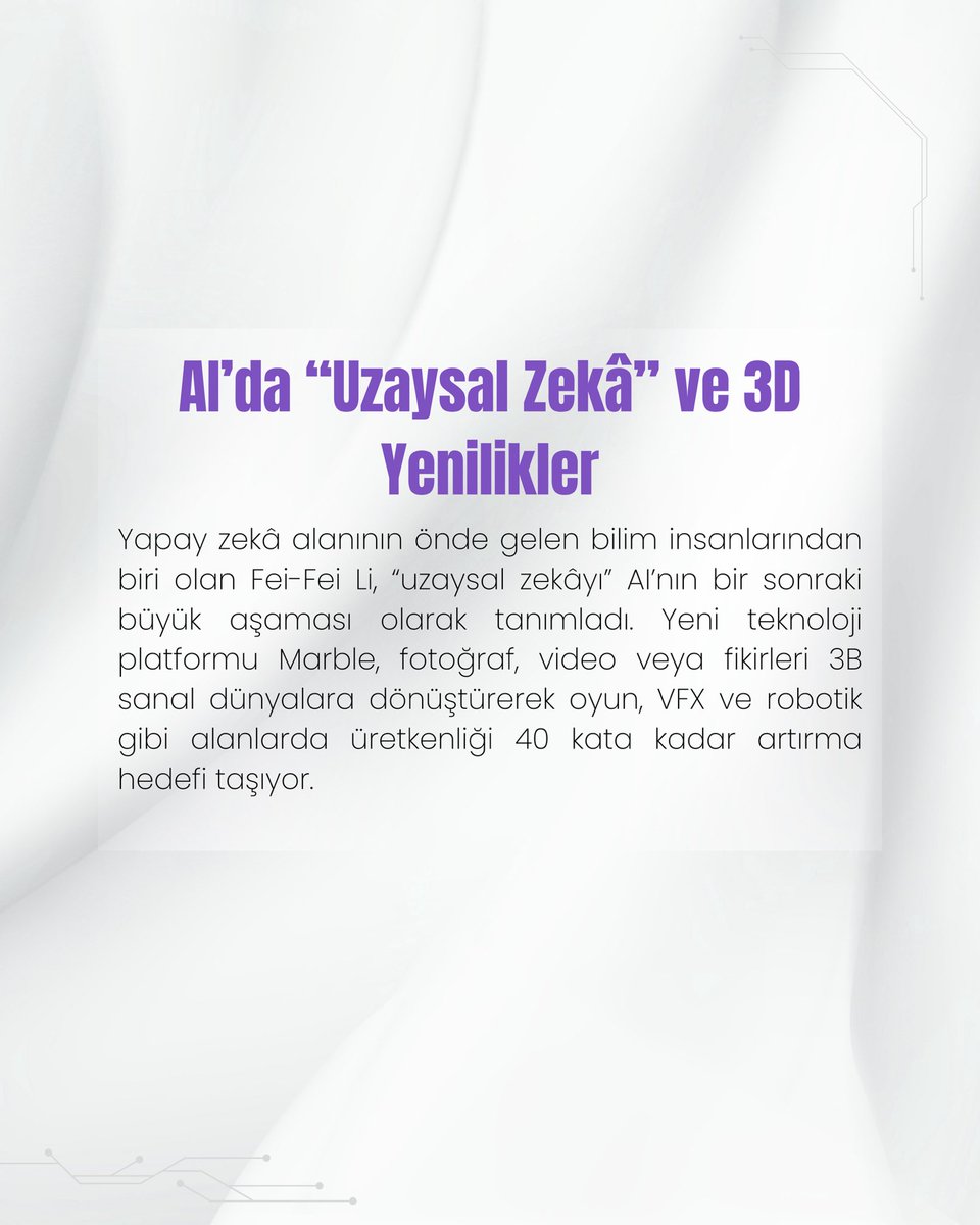 AURENAJANS's tweet photo. Yapay zekâ dünyasında gelişmeler hız kesmeden devam ediyor. AI modellerinden, perakendede yapay zekâ kullanımına ve dijital dönüşüm trendlerine kadar öne çıkan gelişmeleri derledik.Yalnızca sistem kurmuyor, teknolojinin yönünü de yakından takip ediyoruz.#Ai #YapayZeka #haber https://t.co/ReYZ5R7Qya