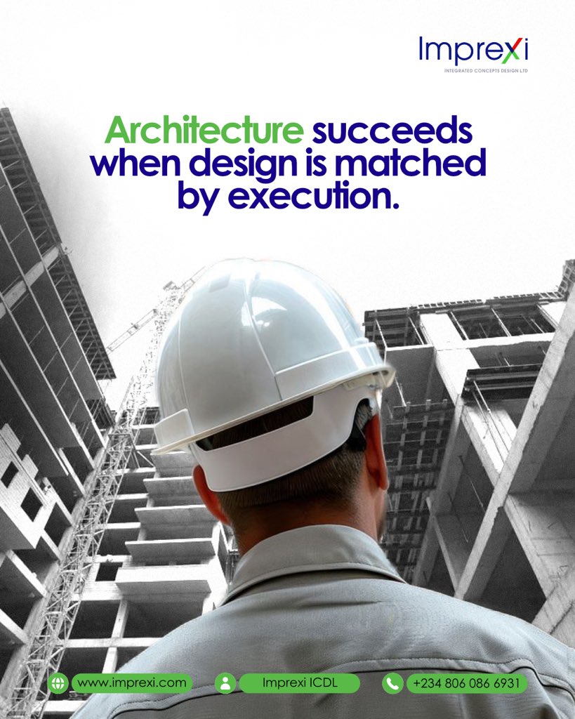 imprexiICDL's tweet photo. Great architecture isn’t just designed on paper - it’s executed on site.
If the builder, designer, and client don’t work together, even the best drawing will fail.

#Architecture #Construction #DesignToReality #BuildingTips #NigeriaConstruction https://t.co/DmAdXsEFEH