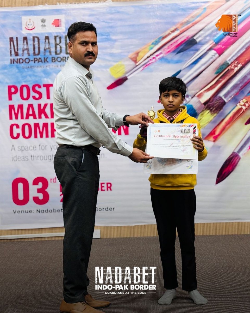 VisitNadabet's tweet image. A Poster Making Competition at the Nadabet Indo-Pak Border showcased colourful ideas and creative voices, inspiring pride and meaningful expression through art.

#Nadabet #PosterMakingCompetition #CreativeExpression #ArtWithPurpose #YouthCreativity