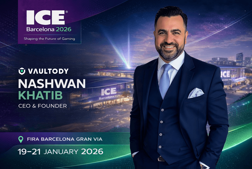 Vaultody is heading to <a href="/icegamingglobal/">ICE Barcelona</a> ICE Barcelona 2026. Our CEO &amp; Founder, Nashwan Khatib, will attend 19–21 Jan at Fira Barcelona Gran Via. 
Meet him to discuss digital asset and wallet infrastructure for gaming platforms. Book early. #ICEBarcelona #iGaming #Vaultody