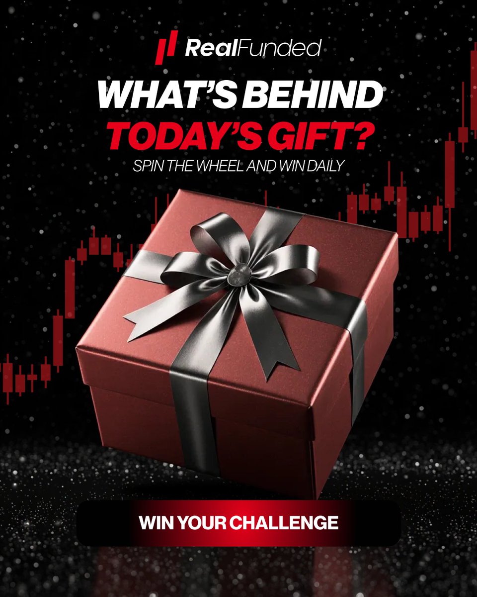 RealFundedProp's tweet photo. What’s hiding behind today’s gift? 🎁
The wheel spins once a day🎡 and every spin unlocks a new surprise.
Don’t miss yours, tap the link and spin the wheel now 👇
https://t.co/zEfKHQty3t
.
.
| #Christmas | #Christmas2025 | #Santa | #Giveaway | #RealFunded | https://t.co/pAafUx4zuc