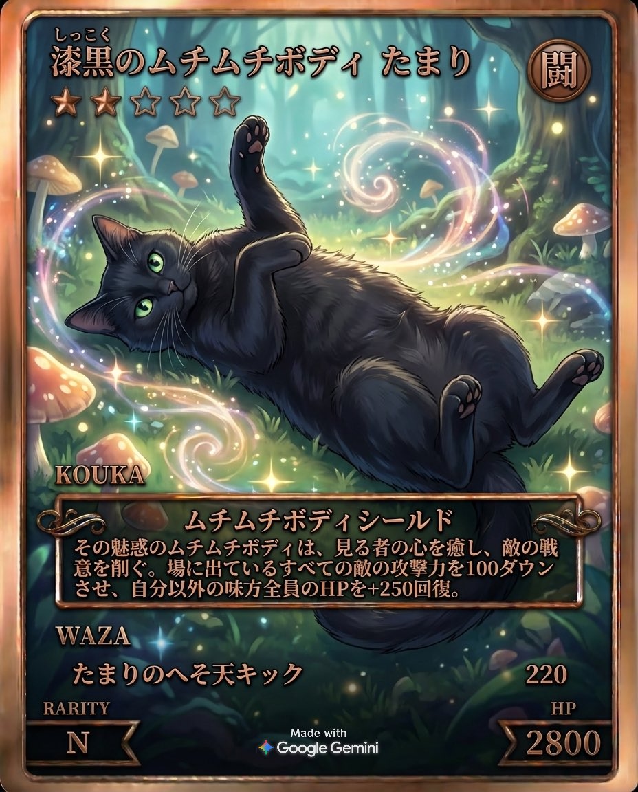 可愛いカードいっぱい作れる🤣 強いの出来ないかなぁ🐈‍⬛