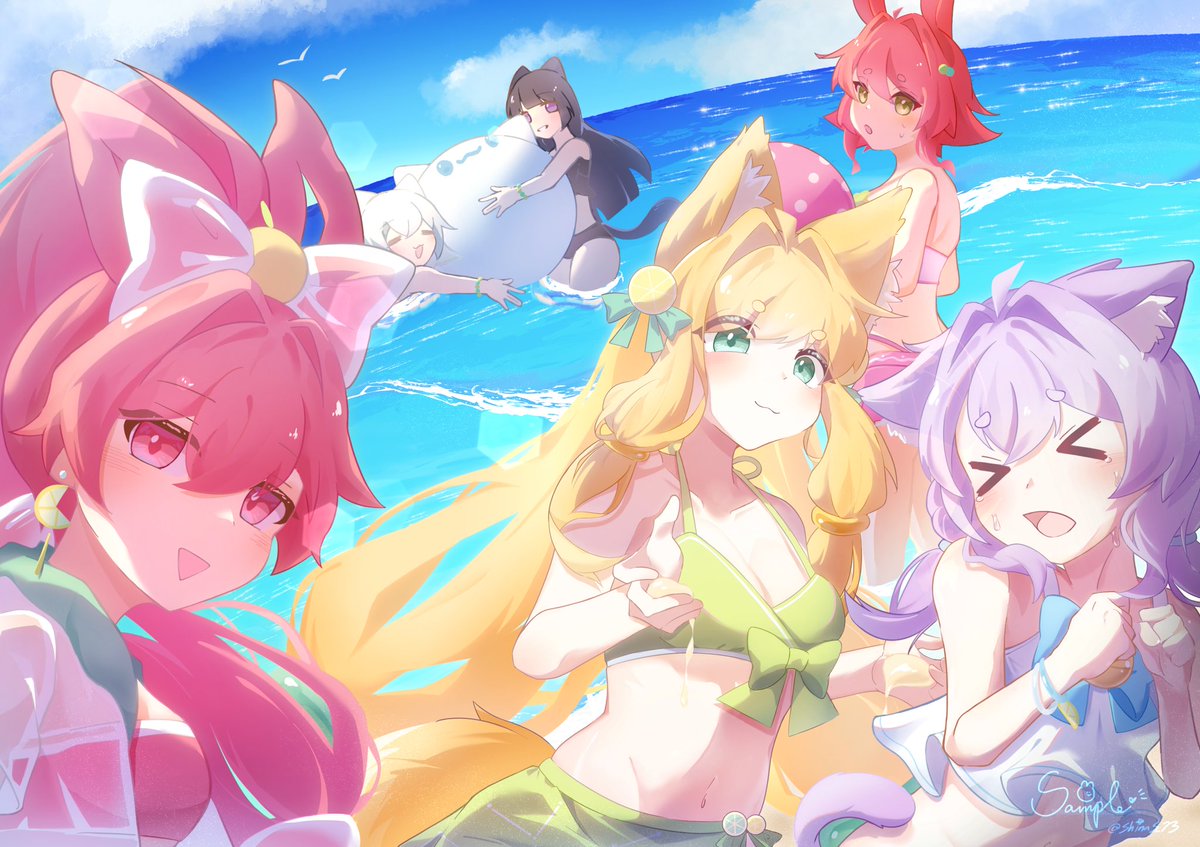 夏☀️🏖️
-
🦊：(｢･ω･)｢
🐱：三└(；ω；　)」

#maimai #maimai_art