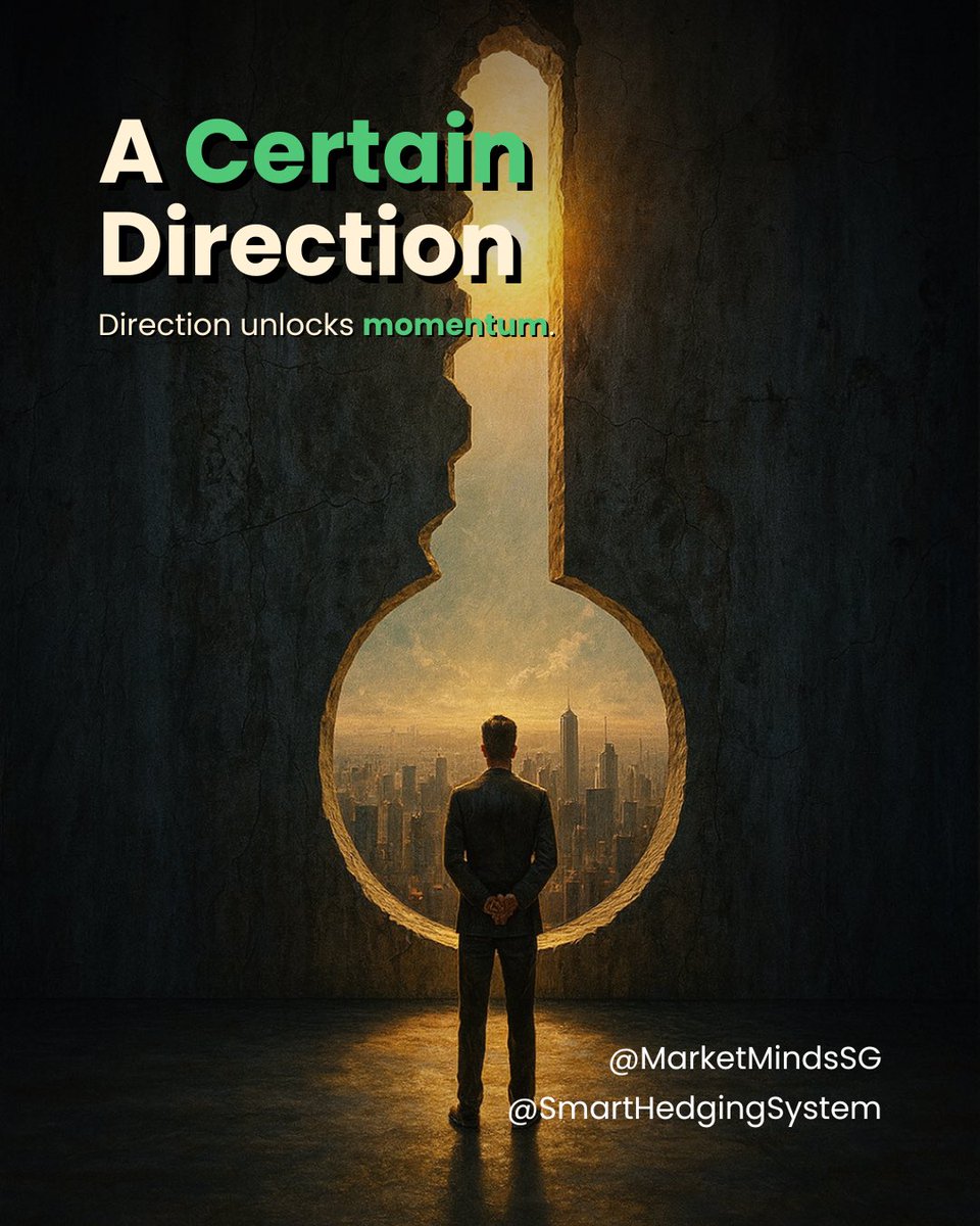 MarketMindsSG's tweet photo. You don’t lack courage — you lack a clear path.
A system lights the way.
Want to experience what a clear path feels like?
https://t.co/vx0oRV3339
#MarketMindsSG #SmartHedgingSystem #SystemBasedLogic
#ExecutionConfidence #TradingMindset #ClarityLeadsAction #BehaviorPattern https://t.co/P52klq0d4D