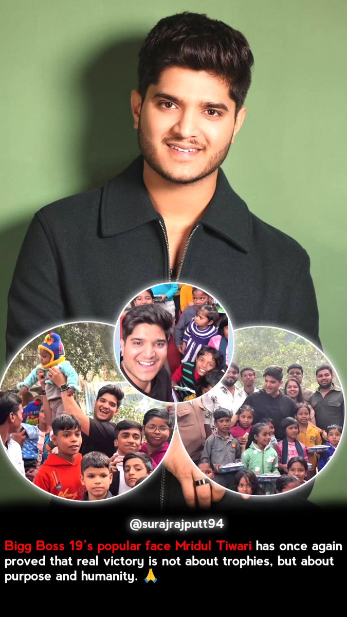 surajrajpu69's tweet photo. Bigg Boss 19’s popular face Mridul Tiwari has once again proved that real victory is not about trophies, but about purpose and humanity. 🙏
#mirdul #humanity #viral #mirdultiwari #surajrajput https://t.co/Gy9kO8R16U