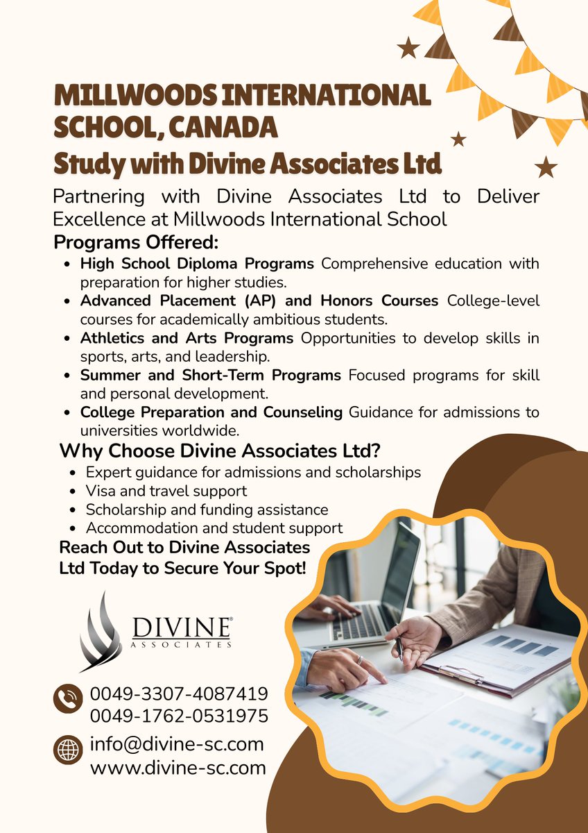 DivineAssociat's tweet photo. Experience excellence at Millwoods International School, Canada with guidance from Divine Associates Ltd. #DivineAssociates #MillwoodsInternationalSchool #StudyAbroad #AdmissionsSupport #HighSchoolPrograms https://t.co/1qAPNfyDat
