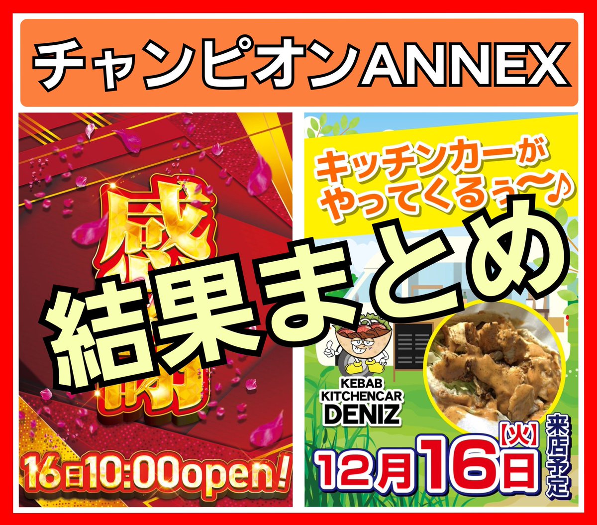 ＲINGO（感謝） 感謝の6の日🟥】 12/16(火)～結果～ #チャンピオンANNEX ※ざっくり計算