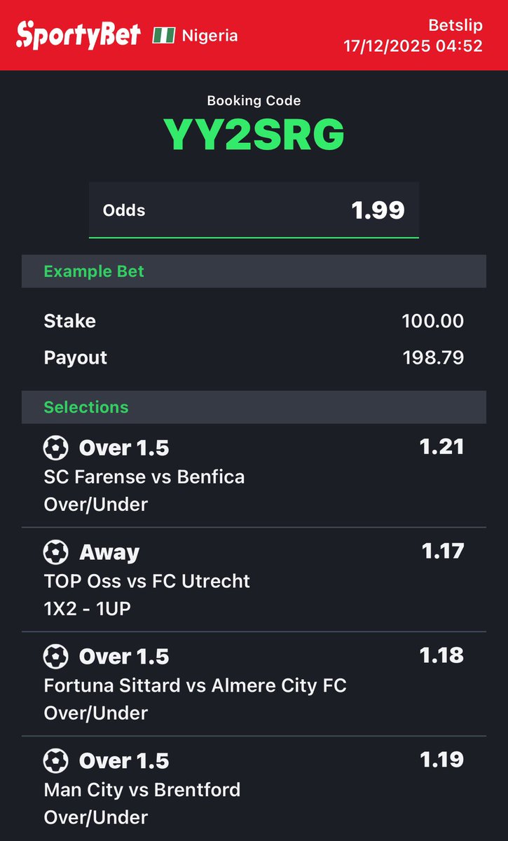 olumixbaba247's tweet photo. ⚽️⚽️⚽️
18 odd🤝QLJ5FP
5 odd🤝JVXMDM
2 odd🤝YY2SRG
Reweet and stake wise
  More tips👉 https://t.co/0IfBFTeDi7 https://t.co/LpJ3snBR8l