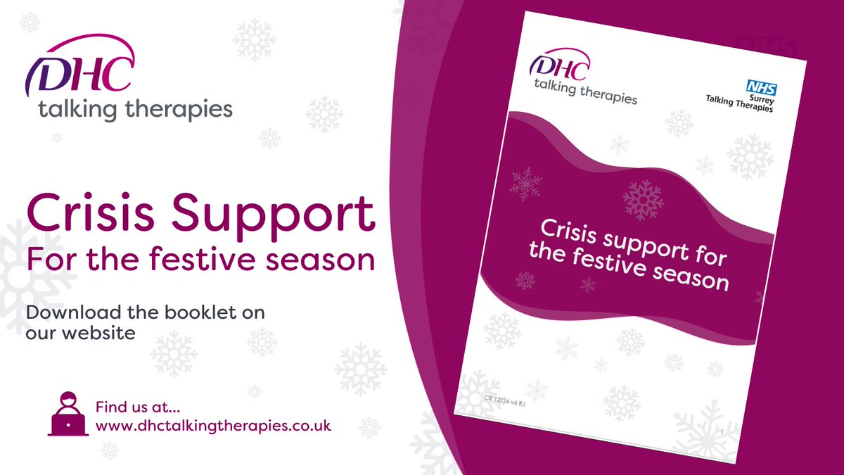 We've created this Crisis Support Guide for the festive period to help anyone struggling with their #MentalHealth and #wellbeing during this time.

💜 dhctalkingtherapies.co.uk/crisis-support…

We understand this it can be a difficult time but help is out there! 

#CrisisSupport #Surrey