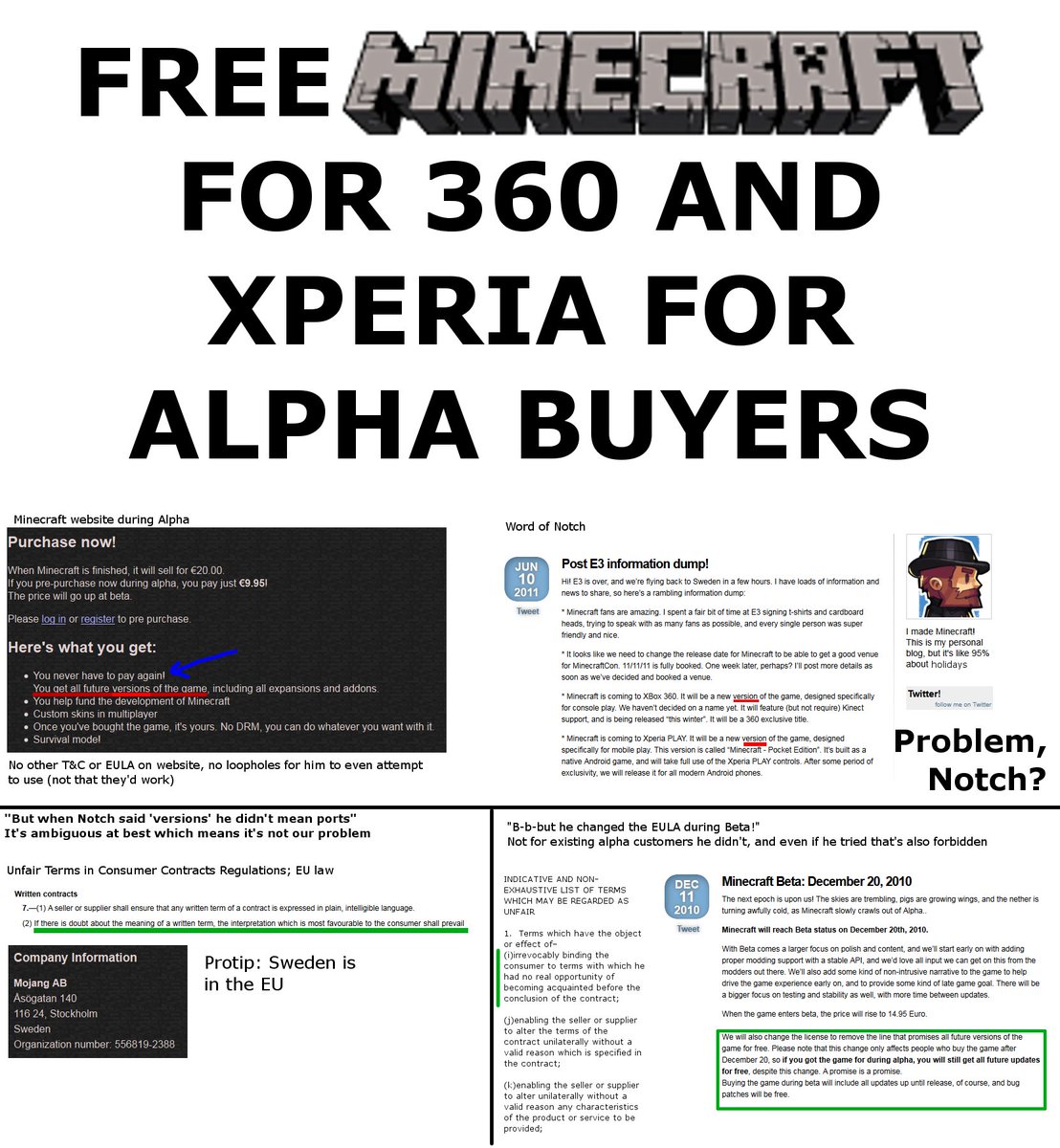 Azbulldog's tweet photo. @uncle_deluge @notch @notch responded to this very claim at one point.
https://t.co/wzLJNGeMNT https://t.co/ebDi95hrg8