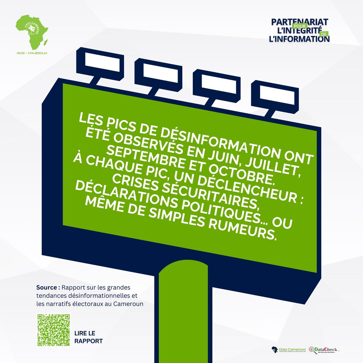 Rapport sur les grandes tendances désinformationnelles et les narratifs électoraux au Cameroun

👉 Lire le rapport : adisicameroun.org/wp-content/upl…

#PPII #Elections2025 #DataCameroon #ABC9