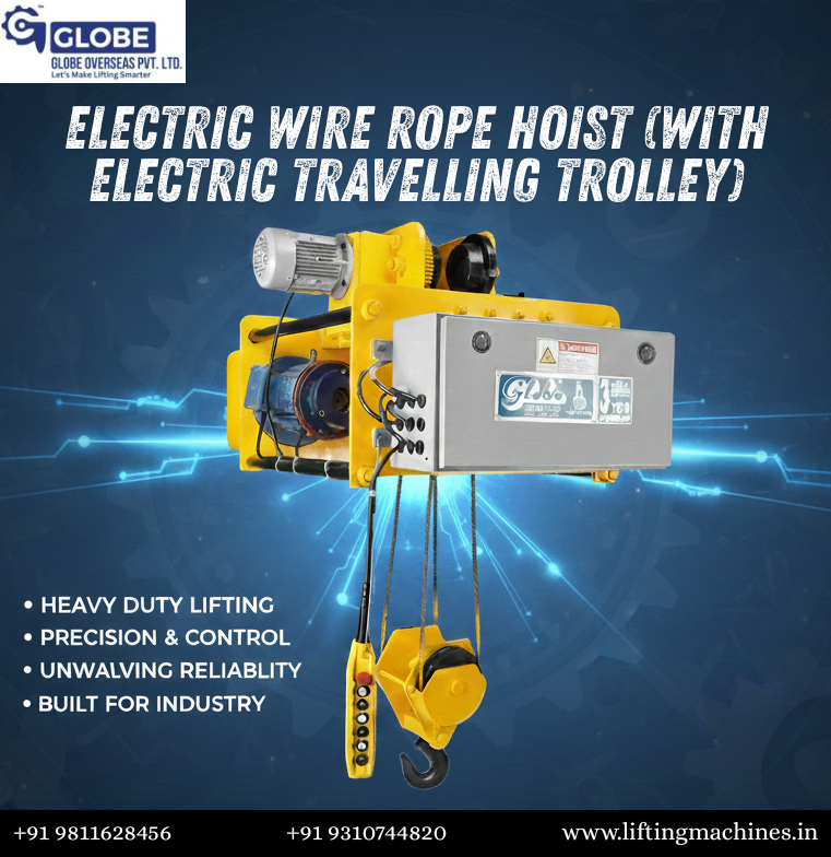 globe_overseas's tweet photo. "Heavy Lifting Made Easy with Our Electric Wire Rope Hoist 🔧🔝"

Contact Us!
📞+91 9811628456 | +91 9310744820
📩 sales@liftingmachines.in
🌐https://t.co/Z16V5Fft2A

#ElectricHoist #WireRopeHoist #MaterialHandling #HeavyLifting #IndustrialEquipment #LiftingSolutions https://t.co/qLZrQebAmb