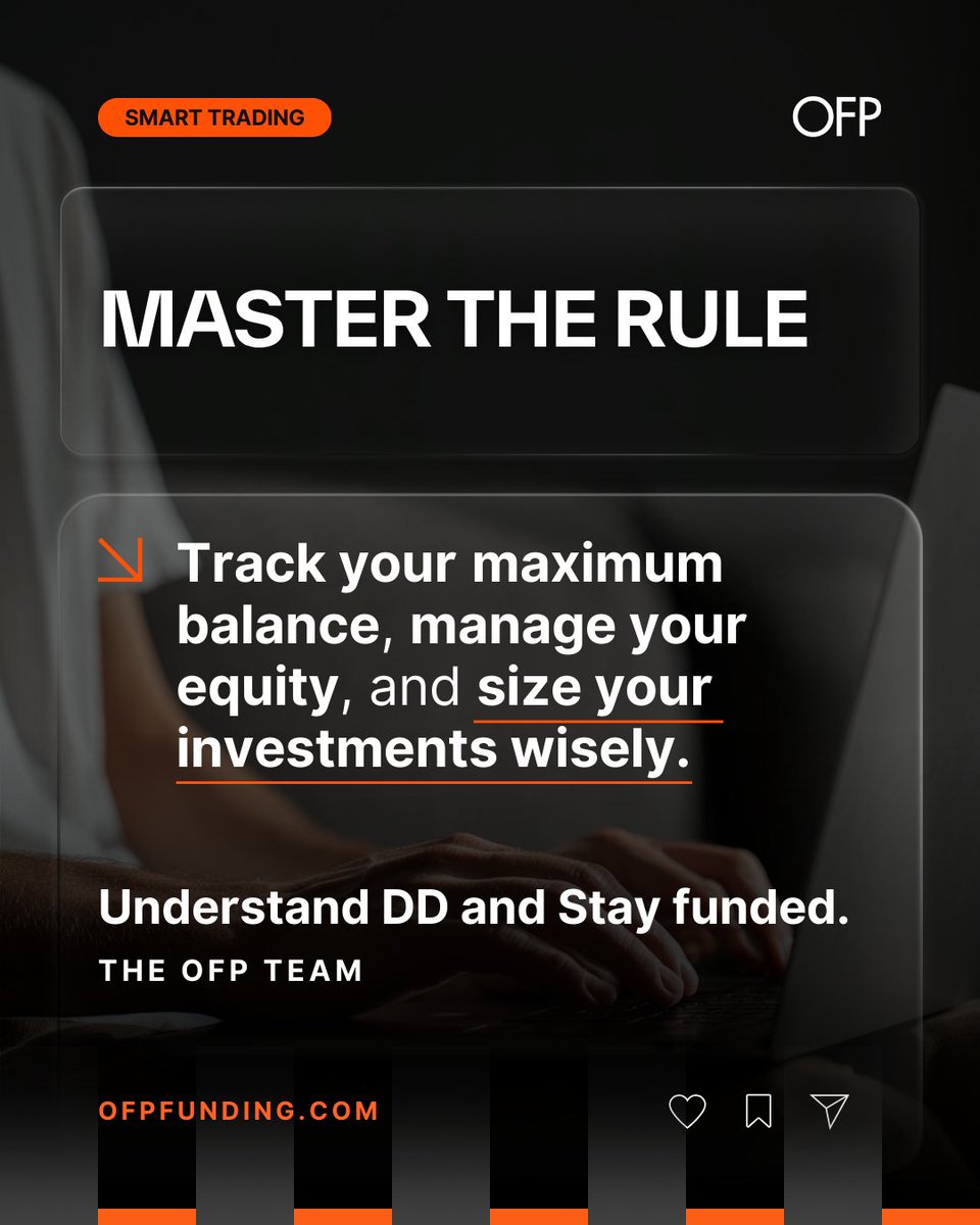 ⚠️ Daily drawdown isn’t just a rule... ⚠️ 

 It’s the line between disciplined traders and reckless ones.

At OFP, our limits are designed to protect your account, empower consistency, and help you trade with clarity instead of emotion.

Master your risk. Master your performance.