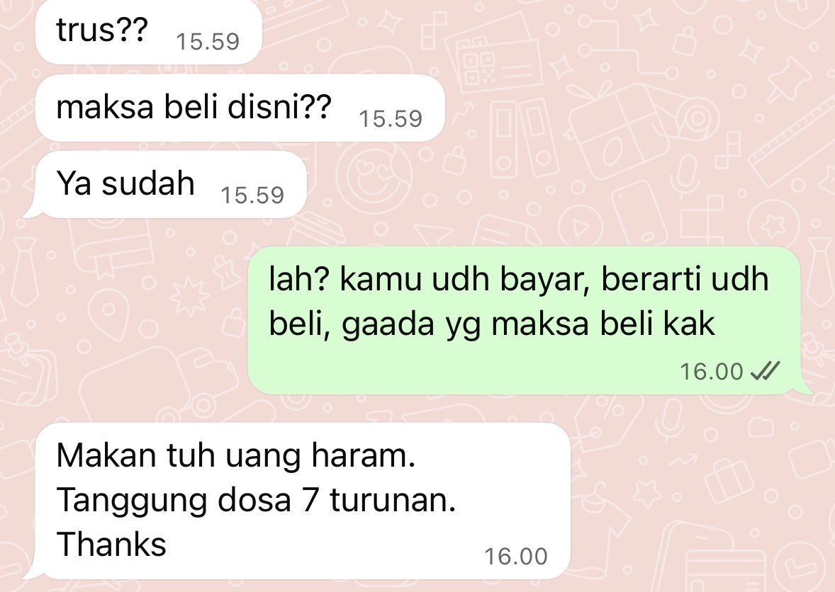 hucffie's tweet image. Mau spill cust rese yang ga baca snk, jujur aku ga terima dibilang uang haram padahal salah dia ga baca snk 

+62 812‑3539‑3182 // 081235393182 #zonauang