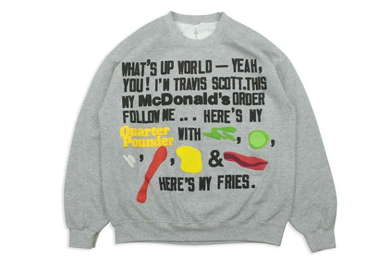 Travis Scott × CPFM × McDonald's『Script Crewneck Sweatshirt』が