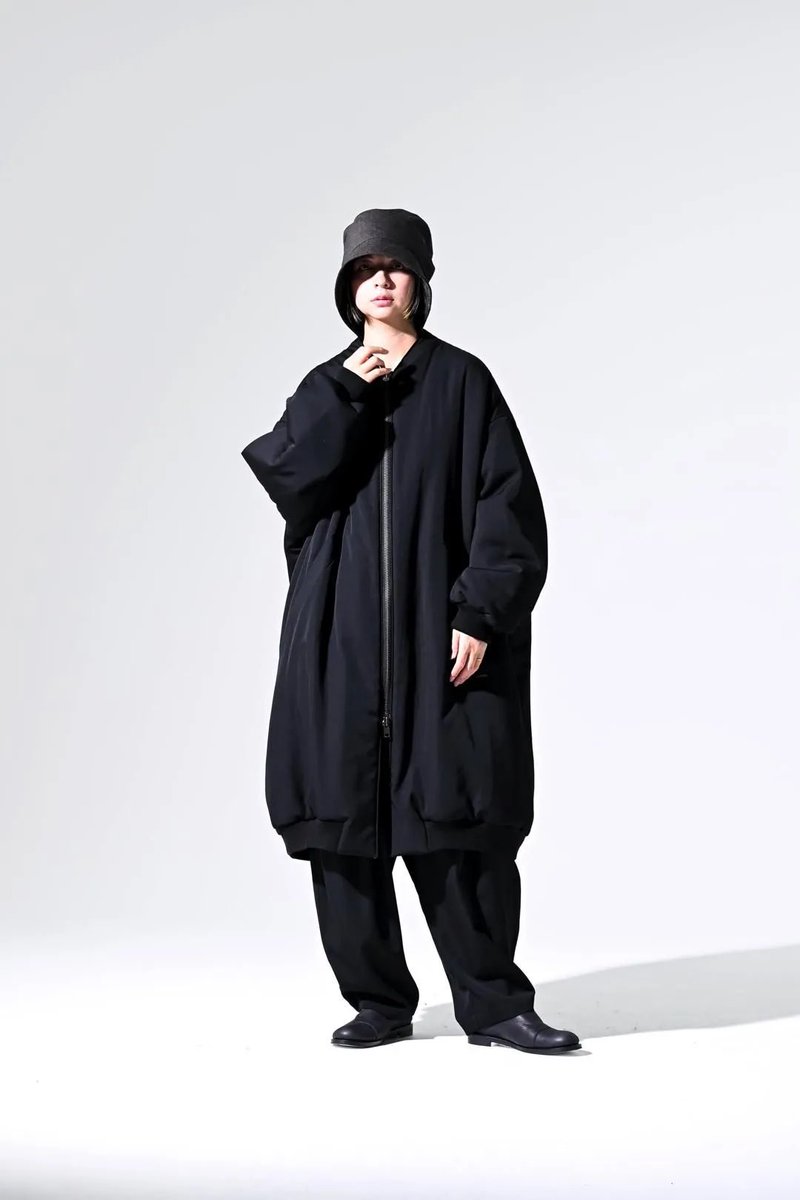 BISHOOL] Wool Gabardine Oversized Padded Coat black ビシュール拘り