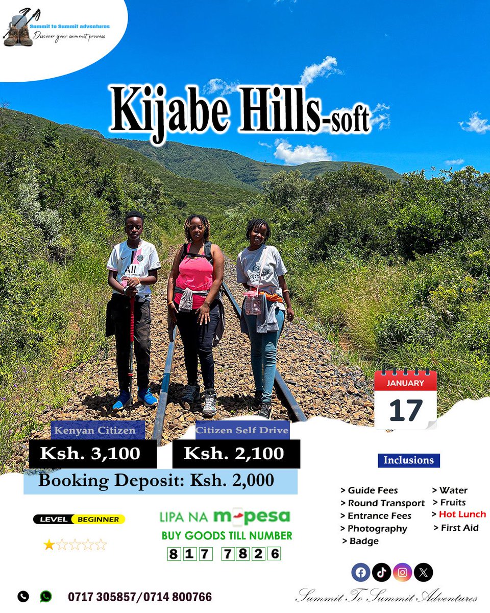 Mathuka_'s tweet image. Magical Kijabe Hills Hike – January 17

🥾 Moderate, beginner-friendly trail — a good challenge, very doable
🌿 A blend of forest paths, open hills, and village scenery
🌄 Big views that make every climb worth it
🍽️

instagram.com/p/DSW_idmDaac/…